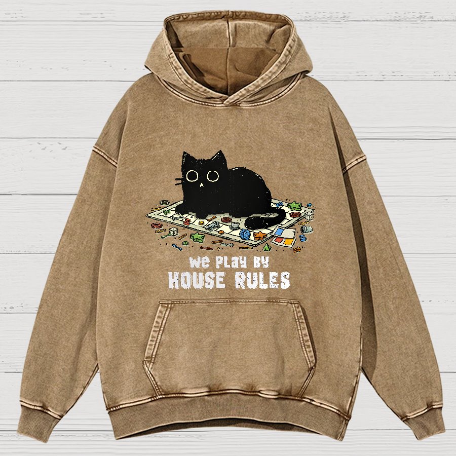 We Play By House Rules Vintage Distressed Hoodie