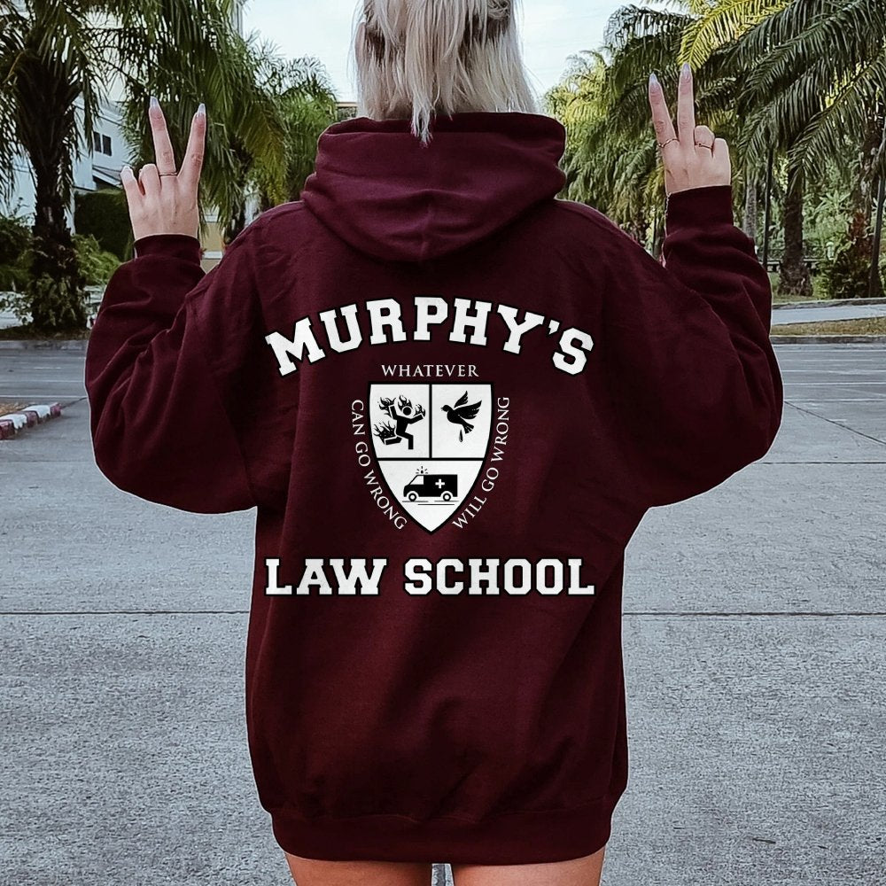 Murphy's Law School  Academic Printed Back Unisex Cotton Hoodie