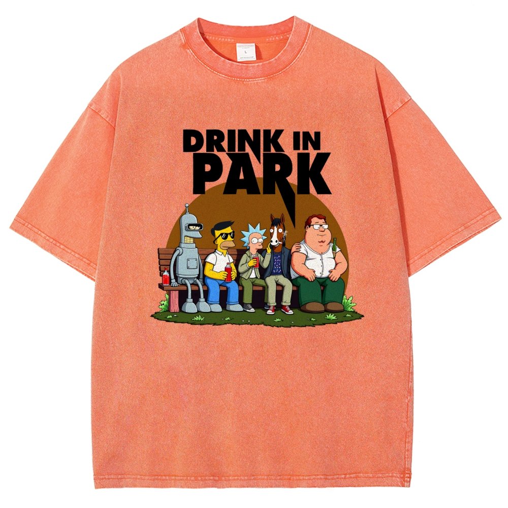 Drink in Park Vintage Distressed T-shirt