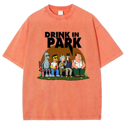 Drink in Park Vintage Distressed T-shirt