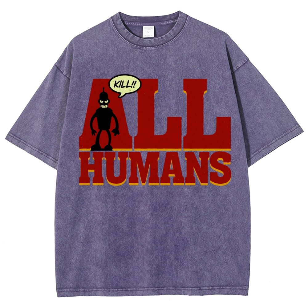 Kill All Humans! Vintage Distressed T-shirt