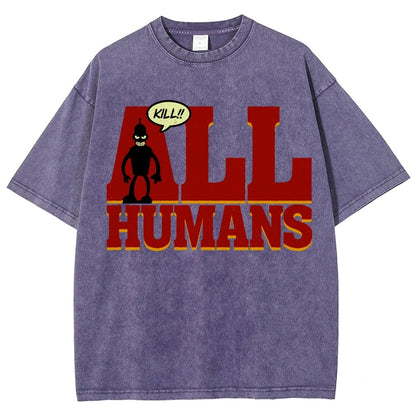 Kill All Humans! Vintage Distressed T-shirt