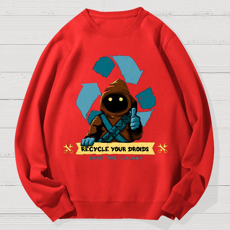 Recycle Your Droids Geek Cotton Sweatshirt