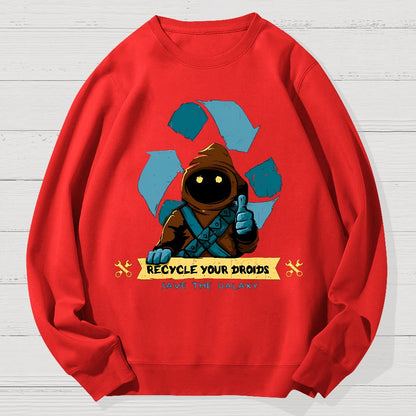 Recycle Your Droids Geek Cotton Sweatshirt