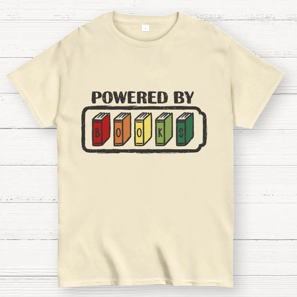 Powered by Books Geek T-Shirt