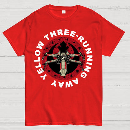 Yellow Three-Sprinting Away Geek T-Shirt