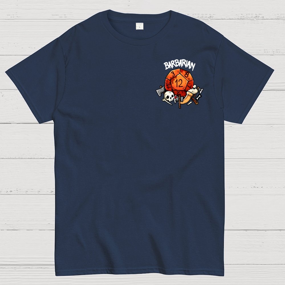 Barbarian Dice Game Front And Back Printing Geek T-Shirt