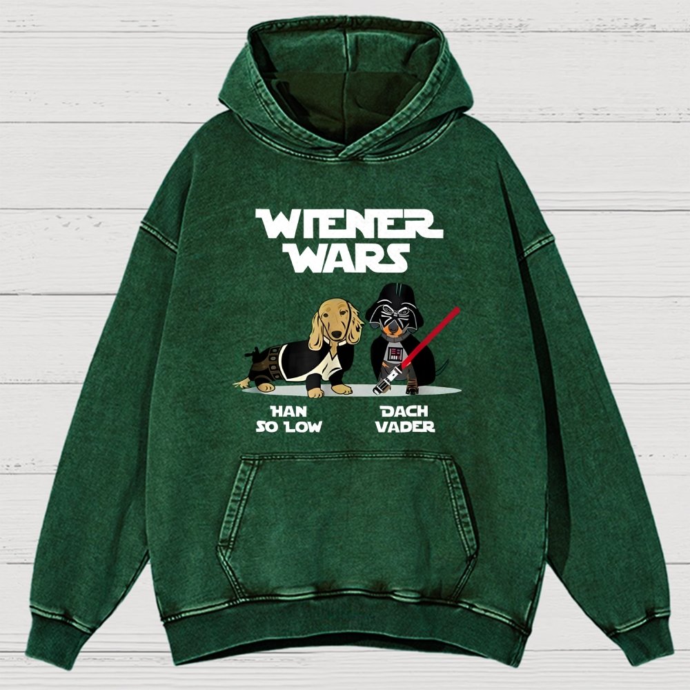 Wiener Wars Funny Dachshund Vintage Distressed Hoodie