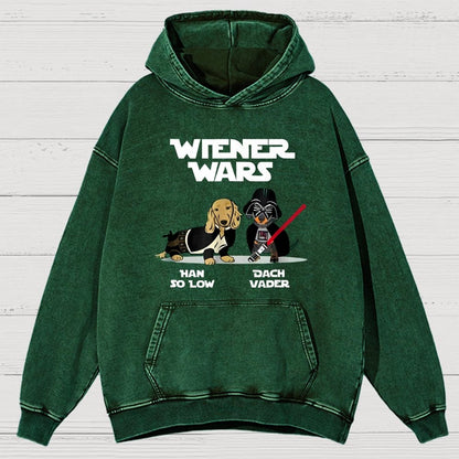 Wiener Wars Funny Dachshund Vintage Distressed Hoodie