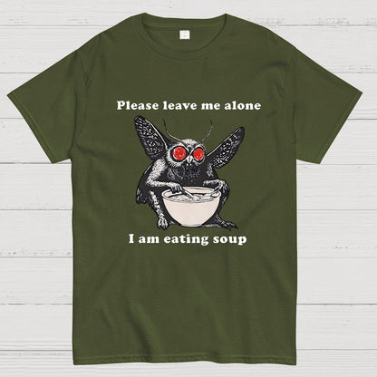 Mothman Eating Soup Please Leave Me Alone I Am Eating Soup Geek T-Shirt