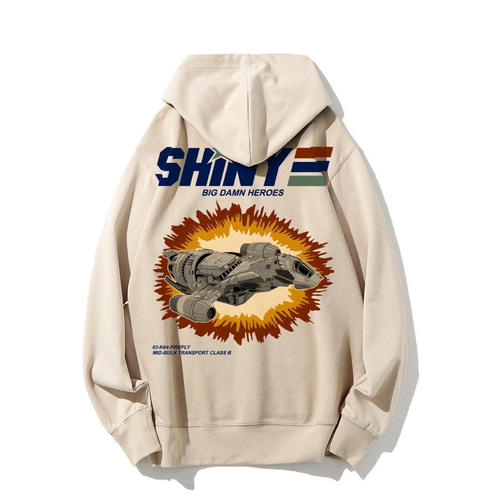 Shiny Heroes Printed Back Cotton Hoodie