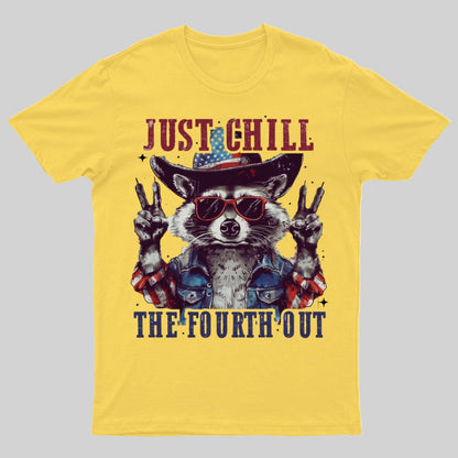Raccoon Just chill the fourth out Independence Day 1776 Unisex T-Shirt