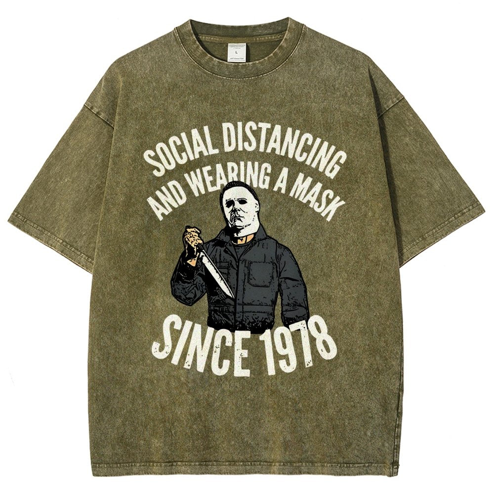 Maintain Social Distance Vintage Distressed T-shirt