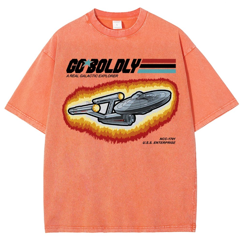 Go Boldly - A Real Cosmic Explorer Vintage Distressed T-shirt