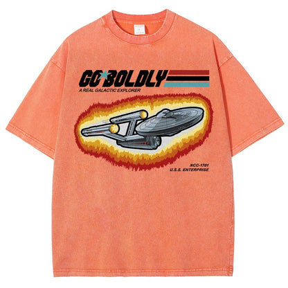 Go Boldly - A Real Cosmic Explorer Vintage Distressed T-shirt