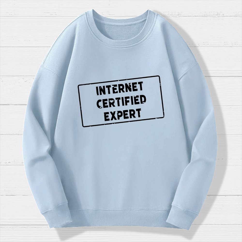 Internet Certified Expert Geek Cotton Sweatshirt