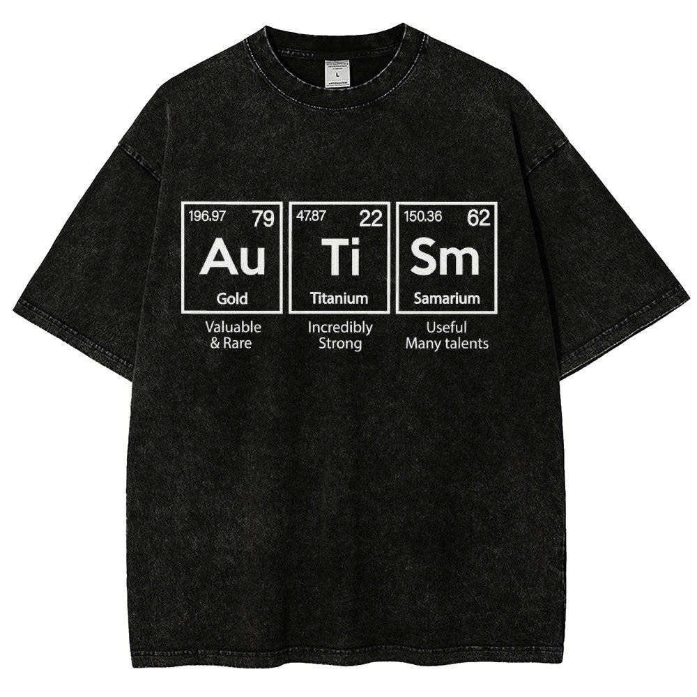 Autism Awareness Elements Periodic Vintage Distressed T-shirt