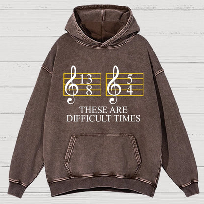 Music Difficult Times Vintage Distressed Hoodie