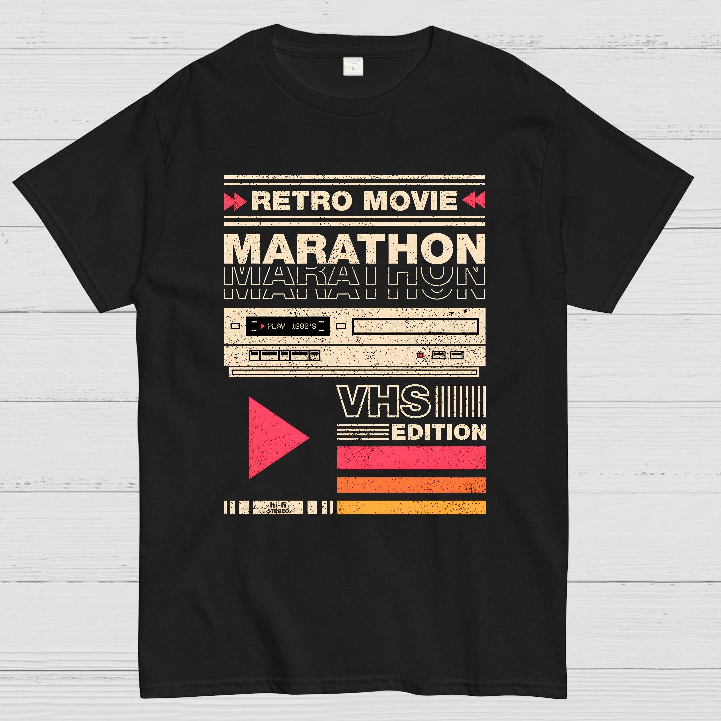 Retro Movie Marathon VHS Edition Geek T-Shirt