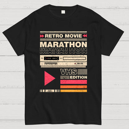 Retro Movie Marathon VHS Edition Geek T-Shirt