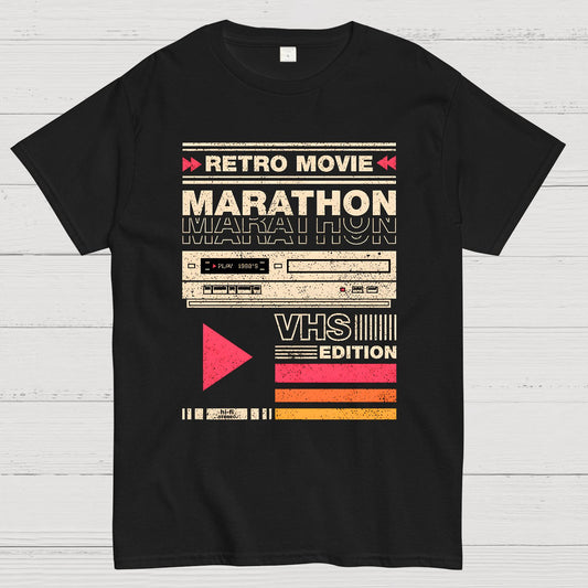 Retro Movie Marathon VHS Edition Geek T-Shirt