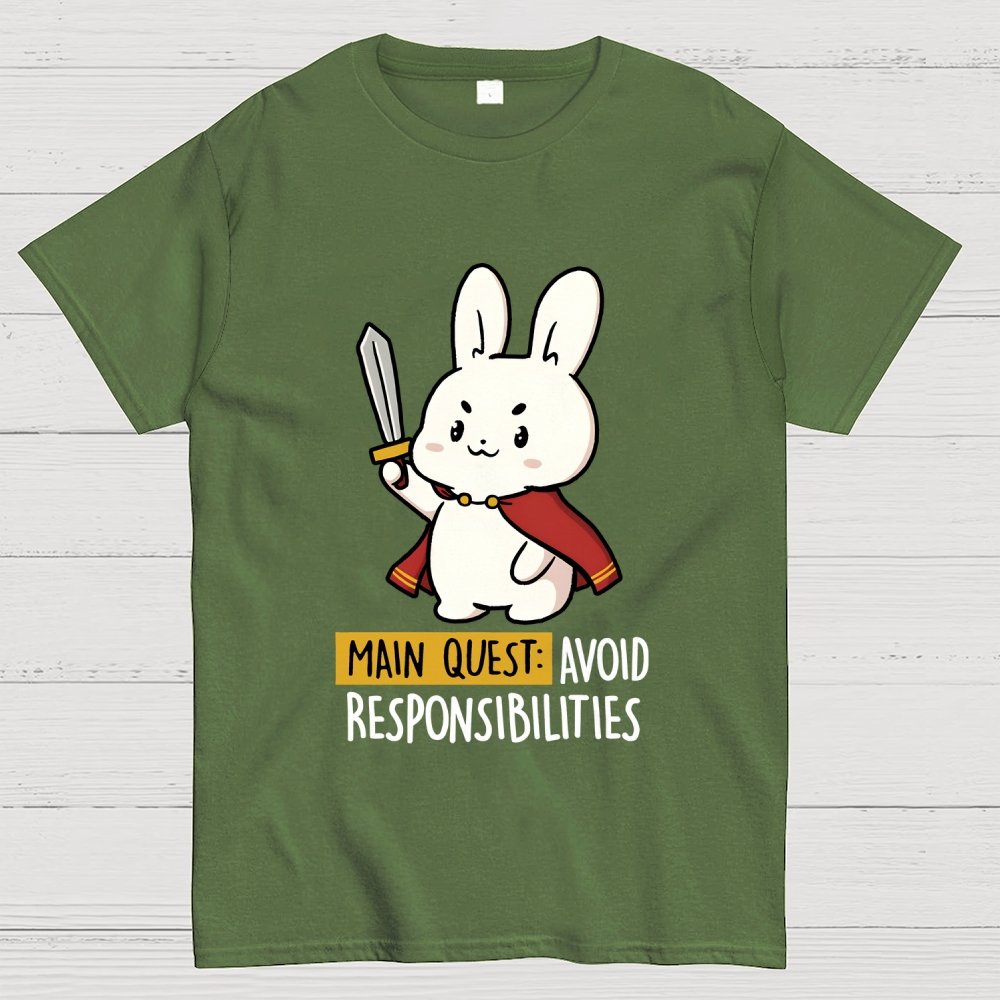 Main Quest Avoid Responsibilities Geek T-Shirt