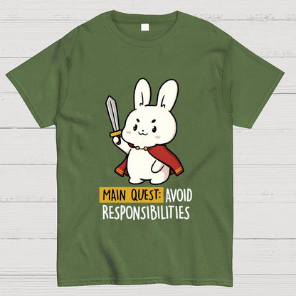 Main Quest Avoid Responsibilities Geek T-Shirt