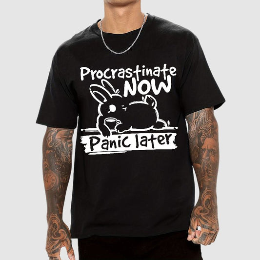 Bunny Procrastinate Now Geek T-Shirt