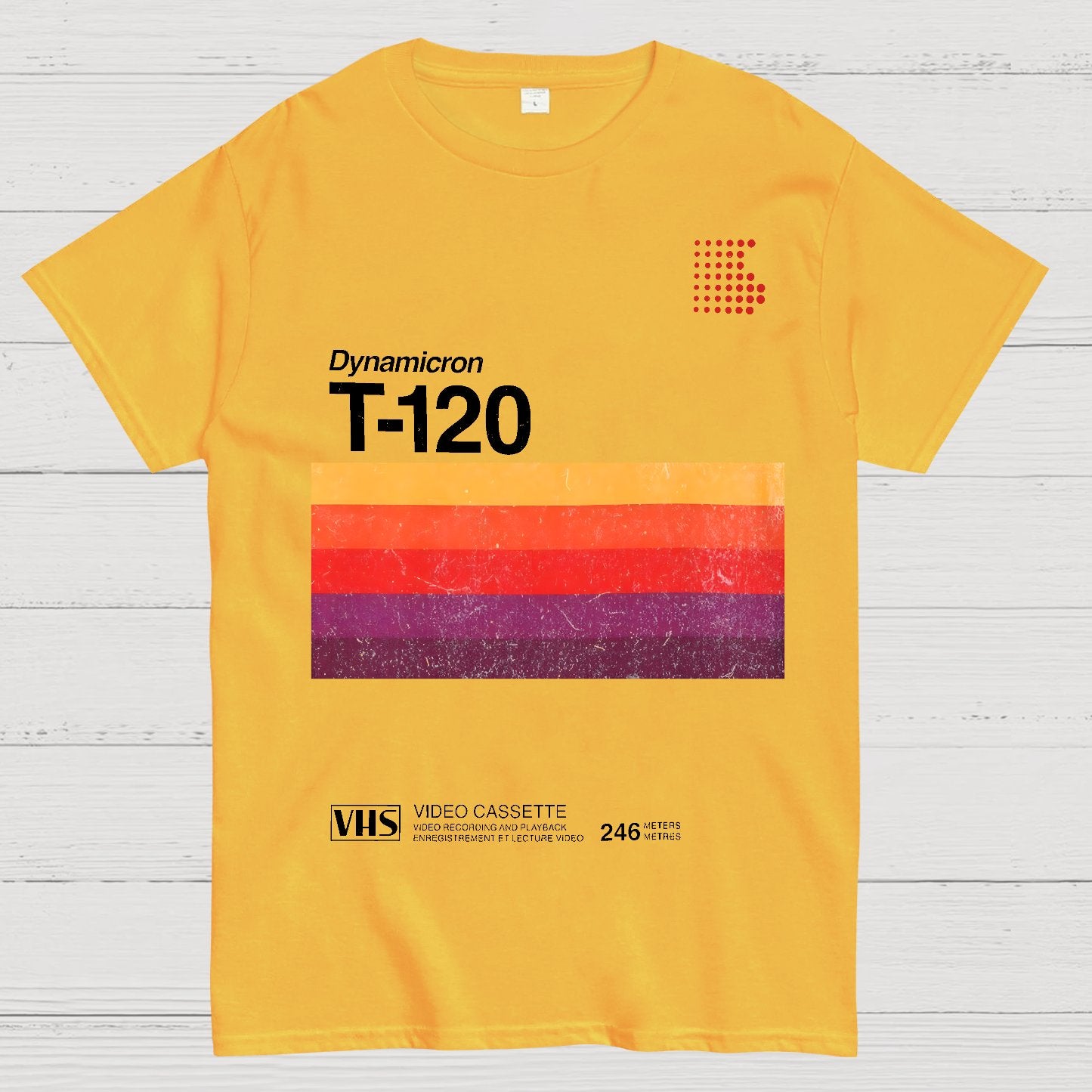 VHS T-120 Vintage Video Tape Retro Graphic Geek T-Shirt