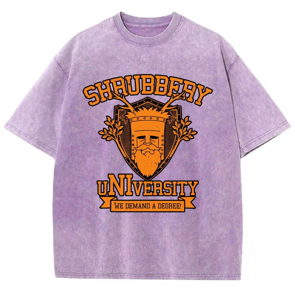 Shrubbery University Vintage Distressed T-shirt