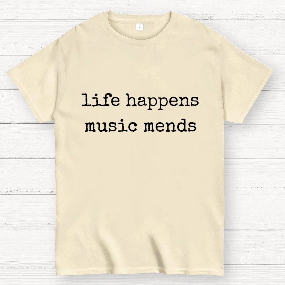 Life Happens Music Helps Geek T-Shirt