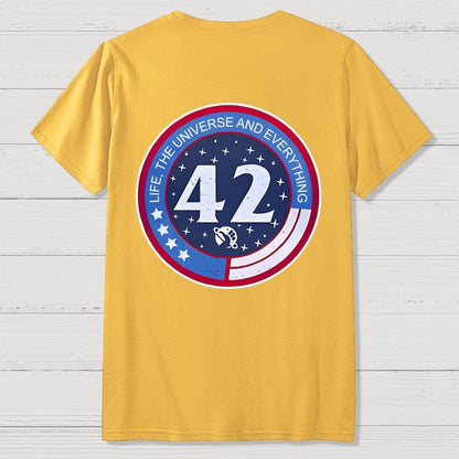 42 Life Universe and Everything Front And Back Printing Geek T-Shirt