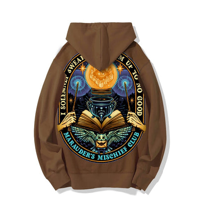 Mischief Club Printed Back Cotton Hoodie
