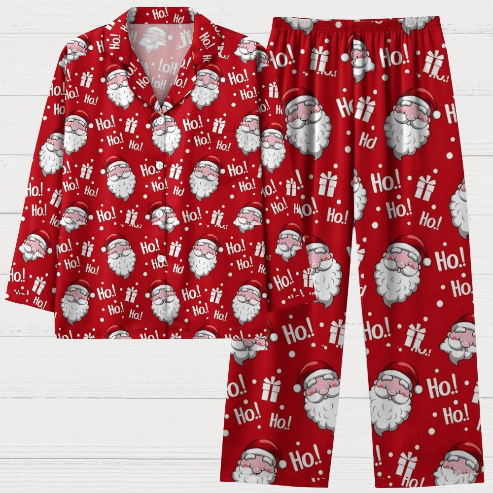 Unisex Christmas Print Geek Long Sleeve Pajama Set