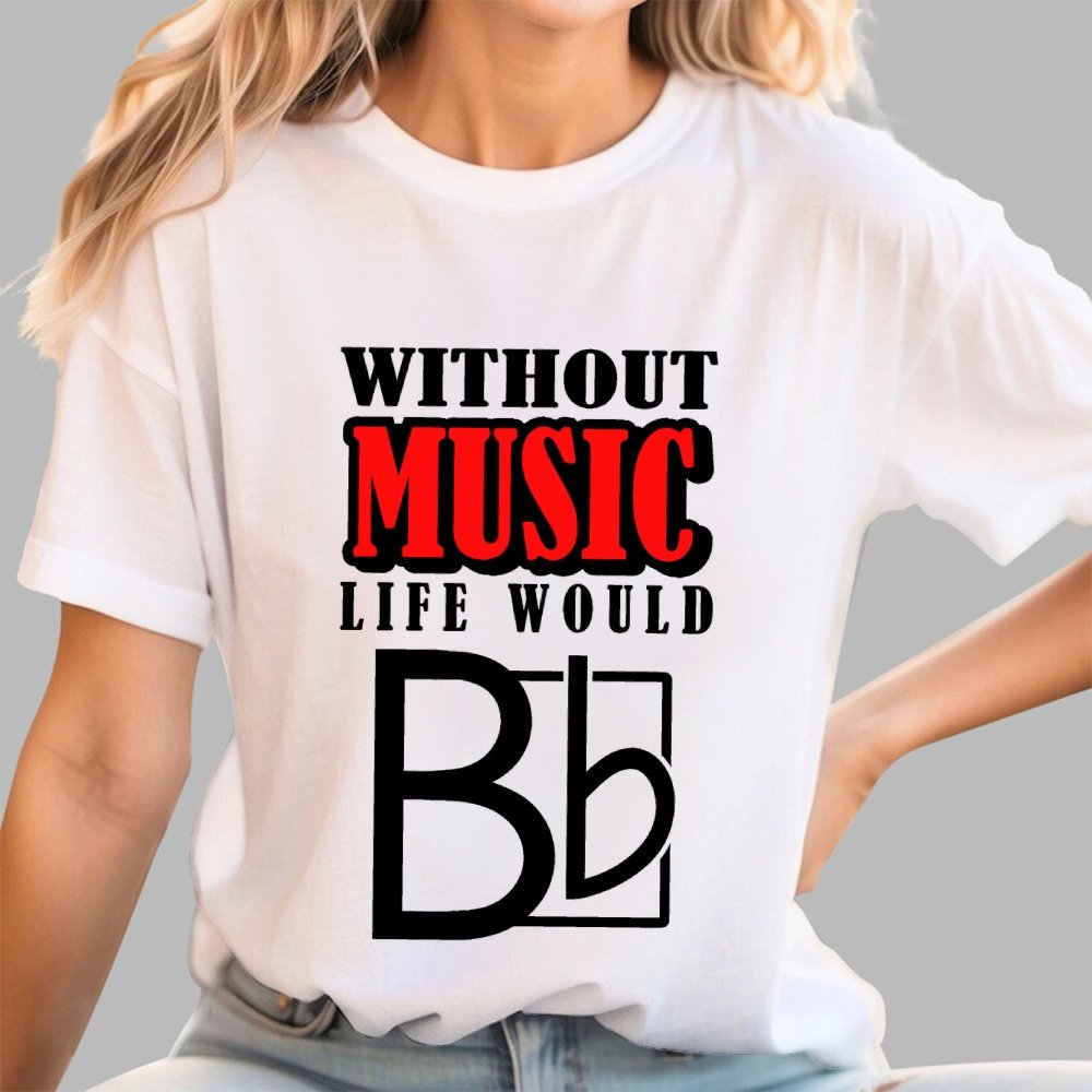 Without Music Life Would B Flat Geek T-Shirt