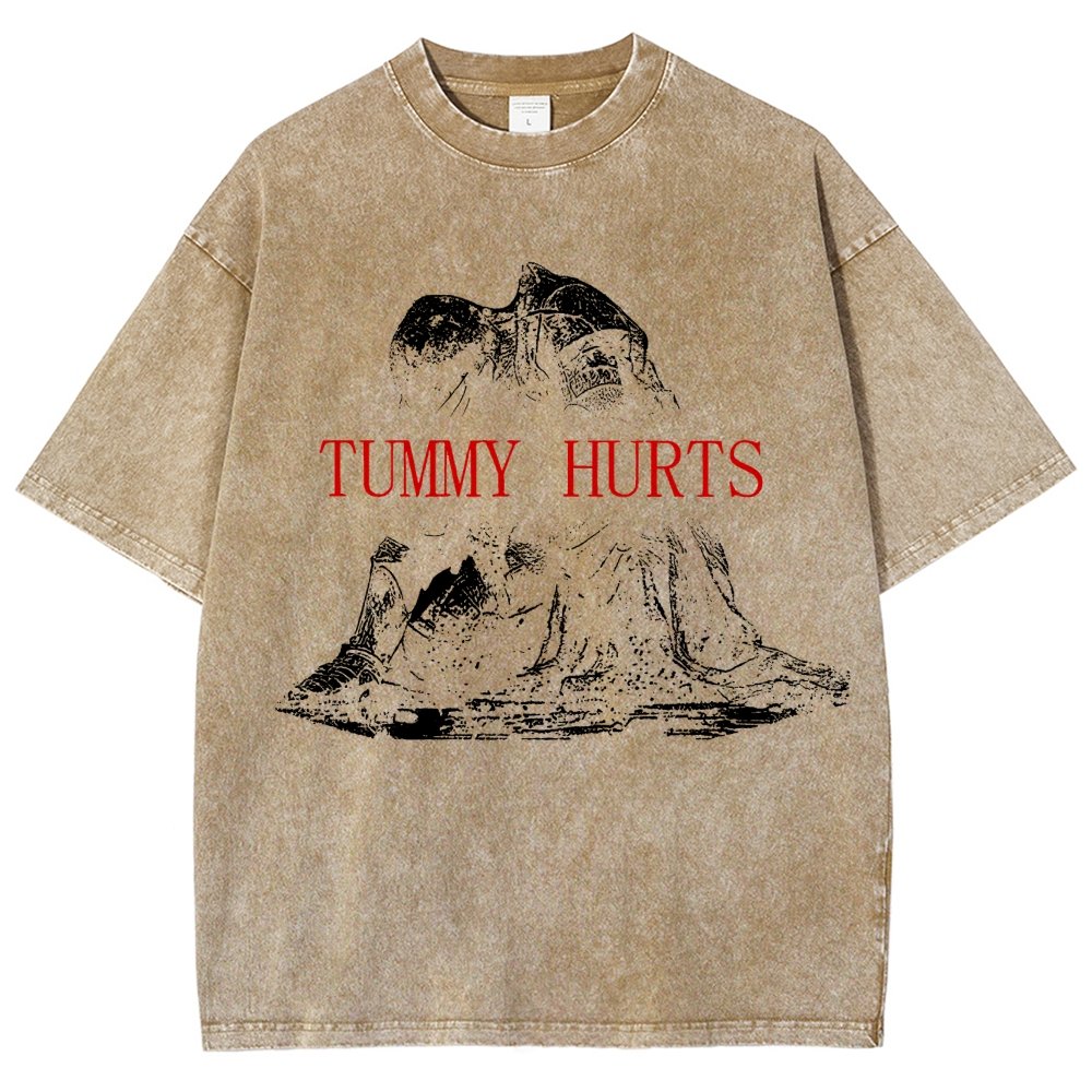 Retro Tummy Hurts Vintage Distressed T-shirt