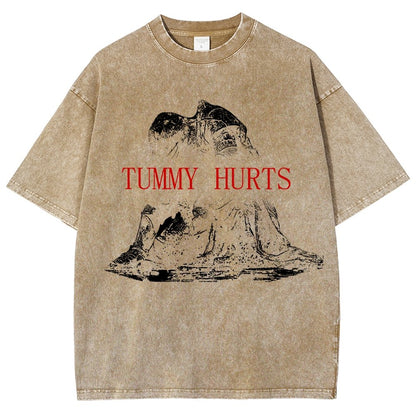 Retro Tummy Hurts Vintage Distressed T-shirt