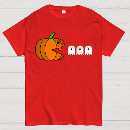 Funny Halloween Pumpkin Eating Ghost Geek T-Shirt