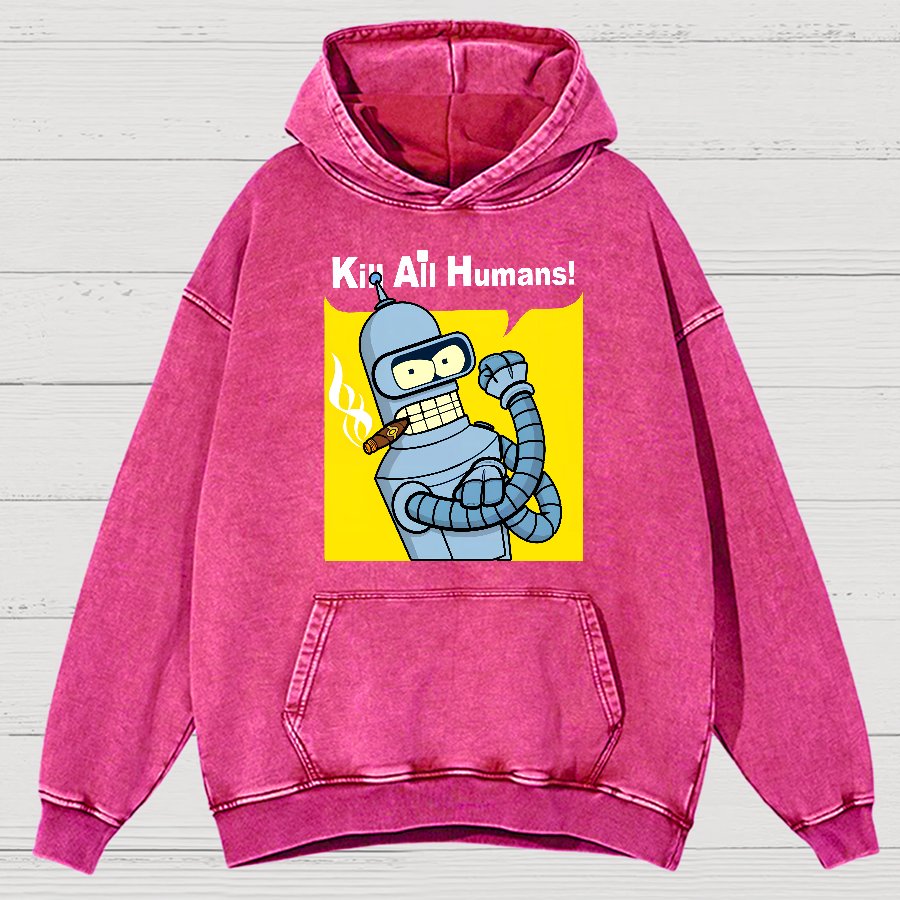 We Can Kill All Humans Vintage Distressed Hoodie