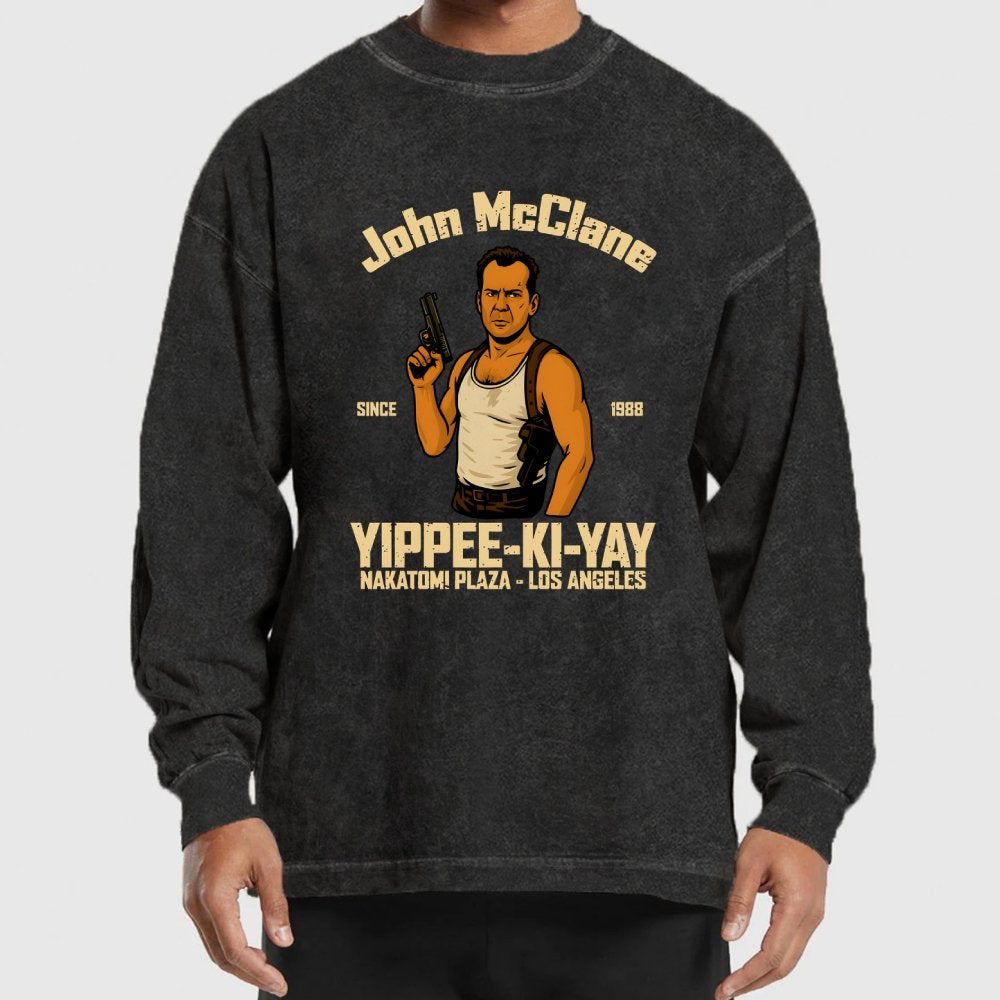 Yippee Ki Yay Washed Long Sleeve Tee
