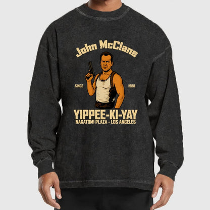 Yippee Ki Yay Washed Long Sleeve Tee