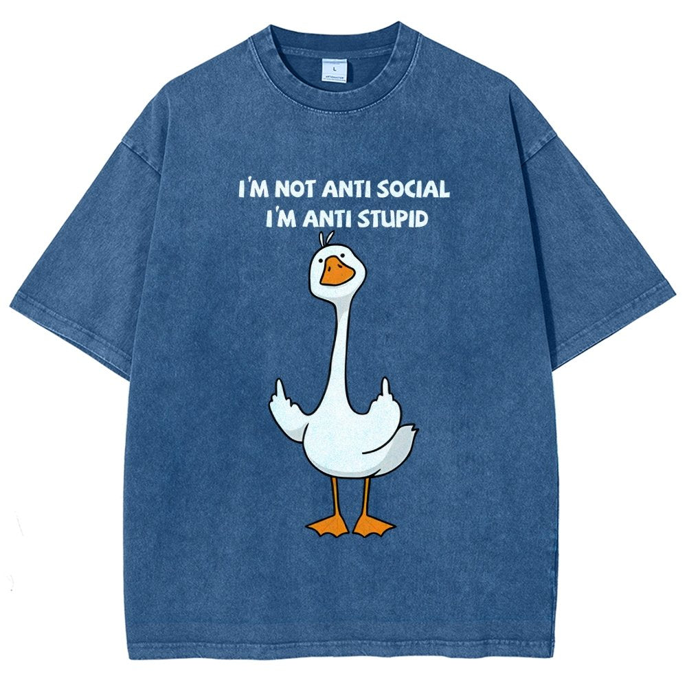 I Am Not Antisocial I’M Antistupid Vintage Distressed T-shirt