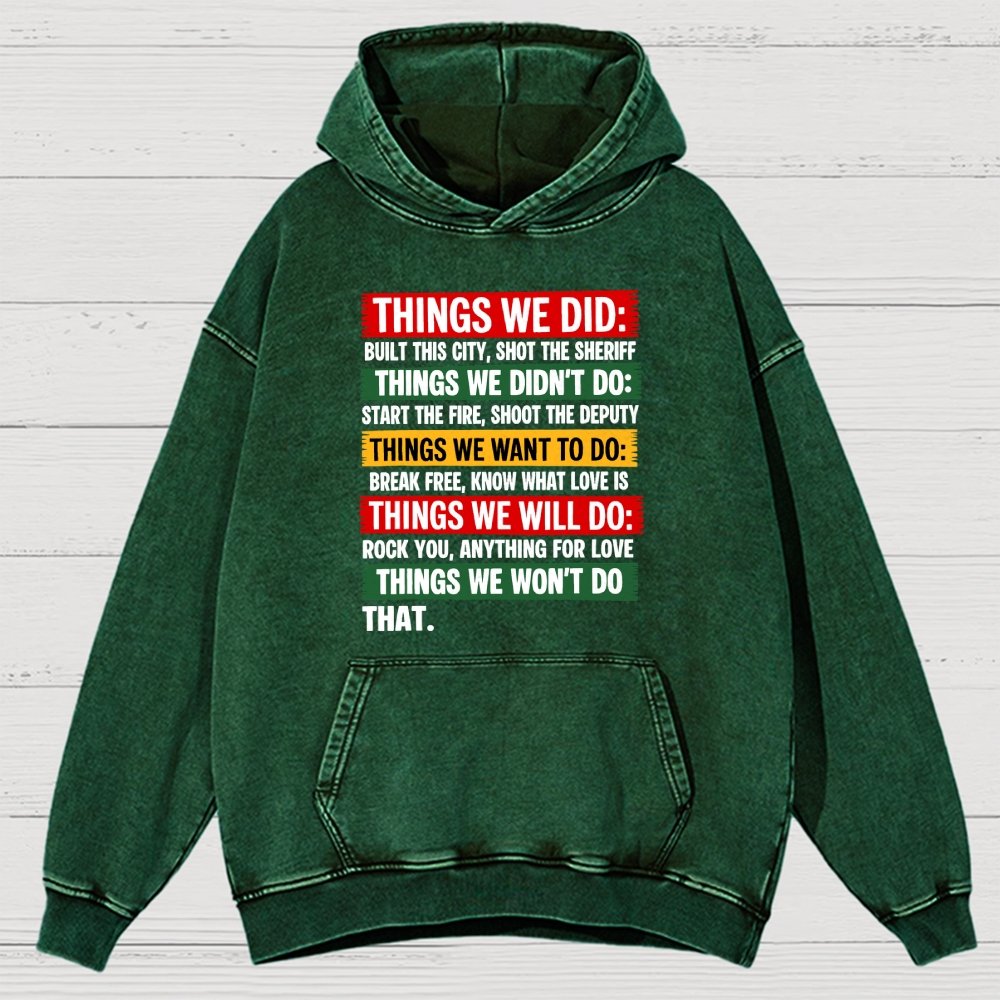 Things We Did Vintage Distressed Hoodie