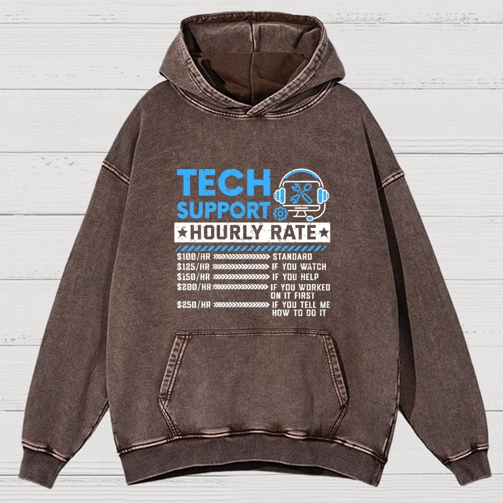 Tech Support Vintage Distressed Hoodie