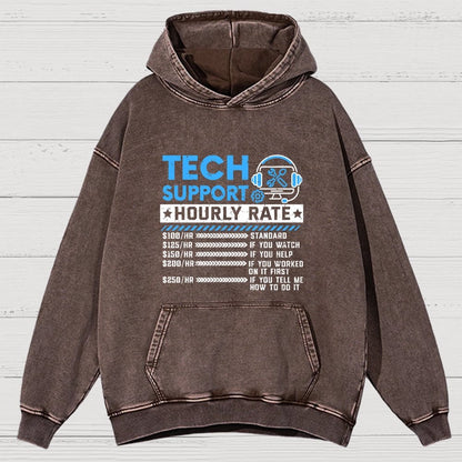 Tech Support Vintage Distressed Hoodie