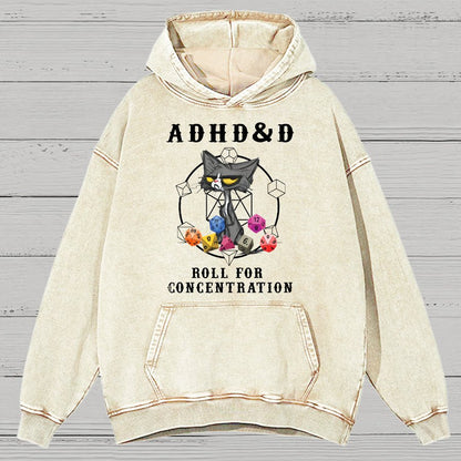 Adhd&Dnd-Cat Vintage Distressed Hoodie