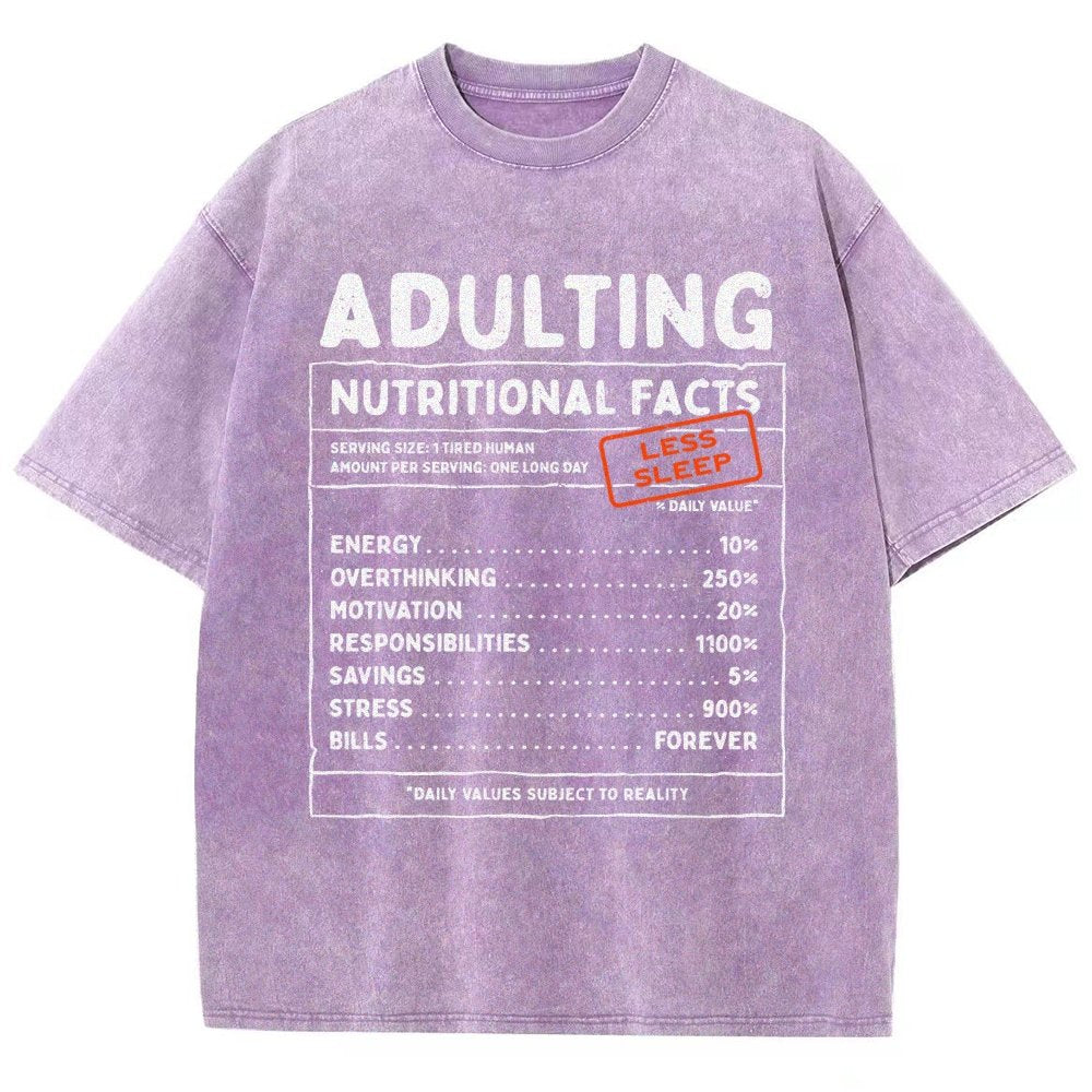 Adulting Facts Vintage Distressed T-shirt