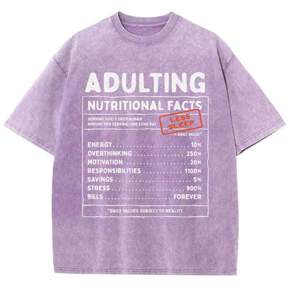 Adulting Facts Vintage Distressed T-shirt