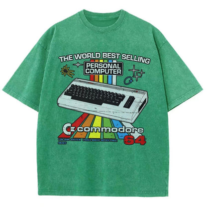 Retro Games Commodore 64 Personal Computer Vintage Distressed T-shirt