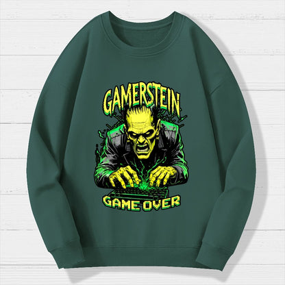 Gamerstein Game Over Funny Halloween Geek Cotton Sweatshirt